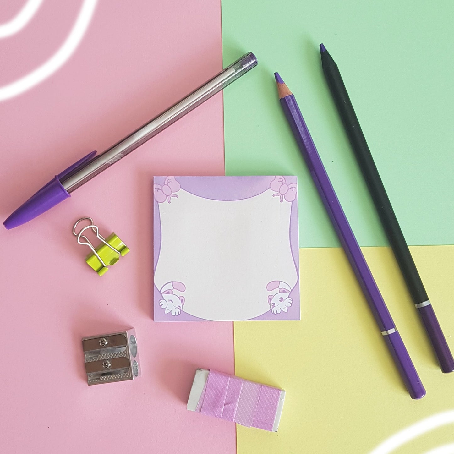 "cats & ribbons"  Sticky Notes