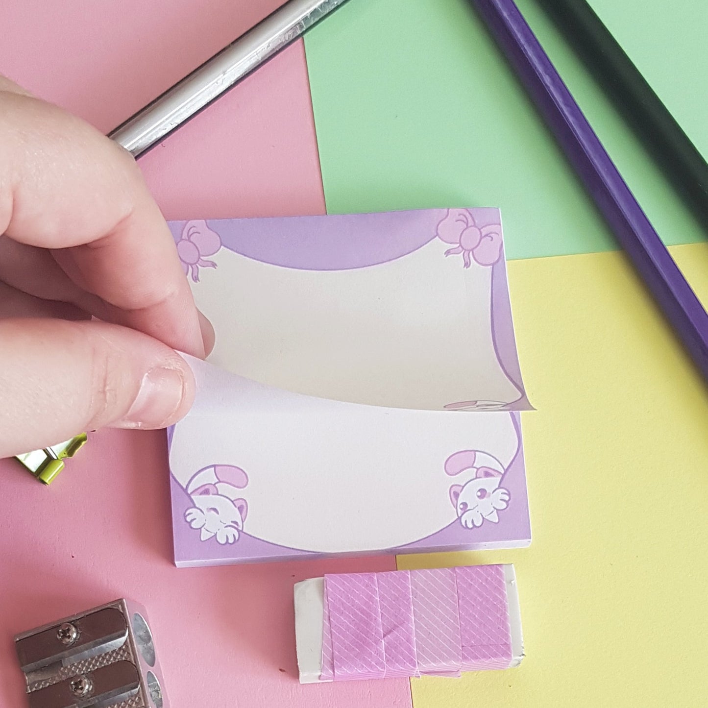 "cats & ribbons"  Sticky Notes